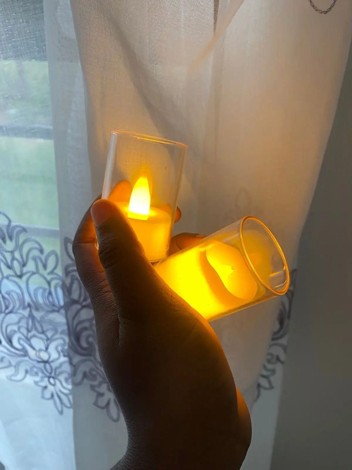 LED Electronic Candle in Glass Holder