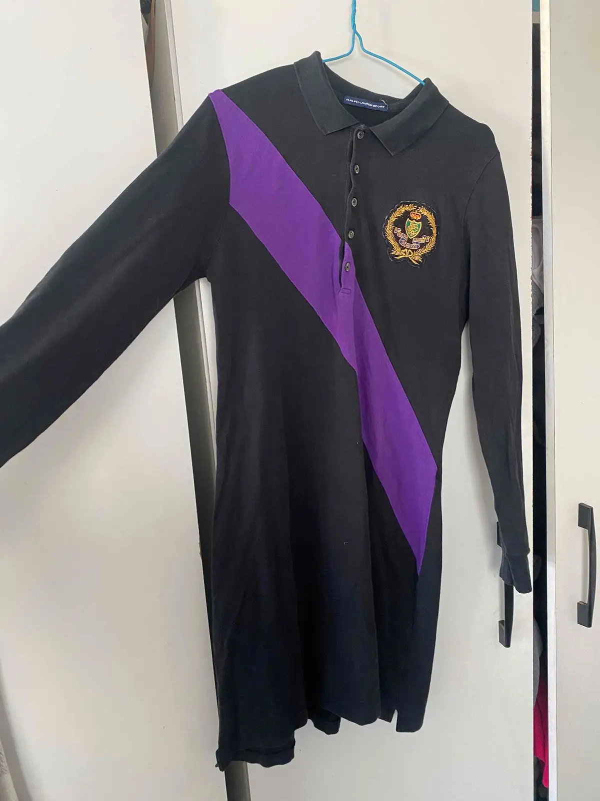 Ralph Lauren Sport Long Sleeve Polo Dress Black Purple