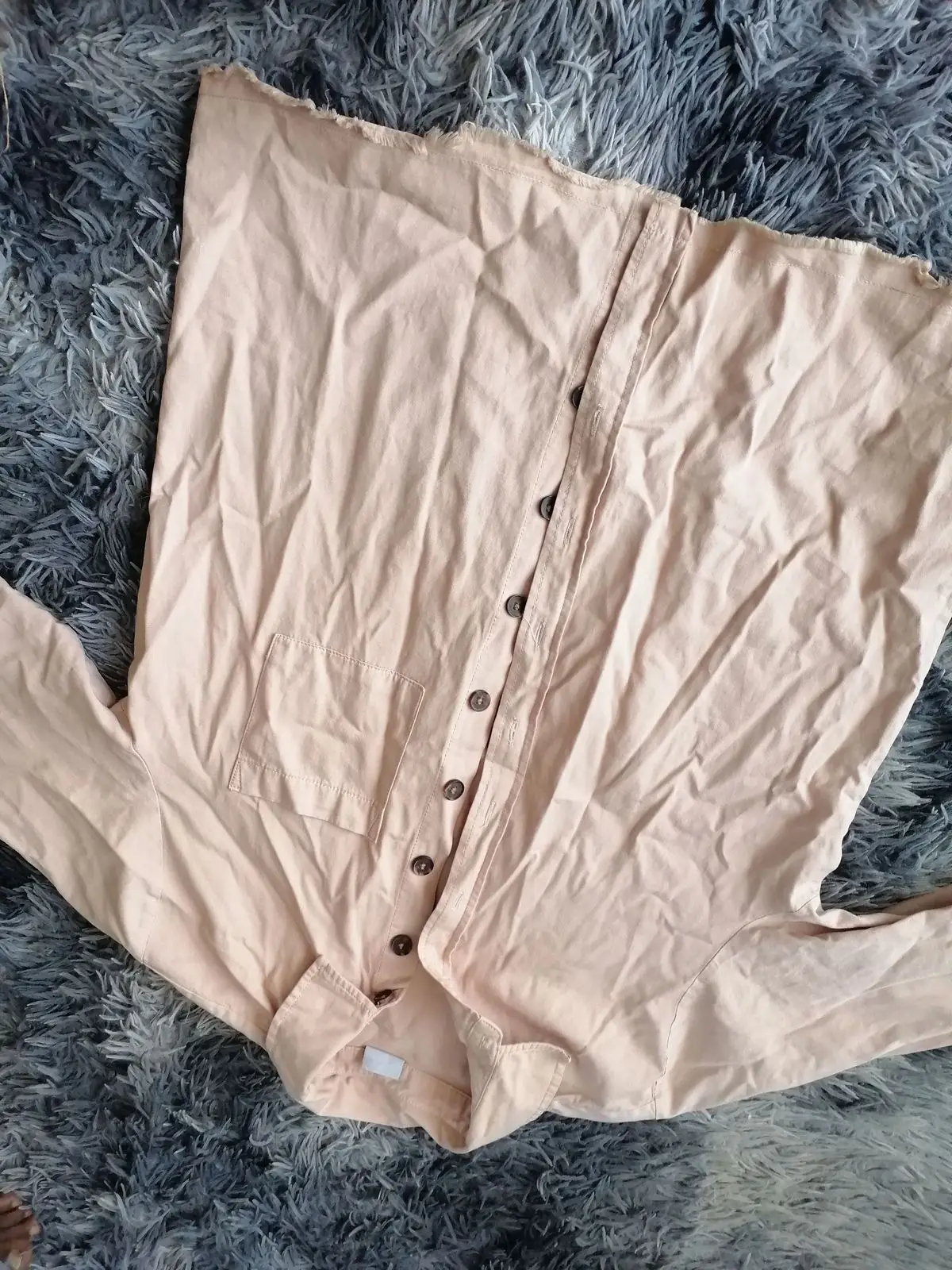Mr Price Beige Button-Down Utility Shirt Size 38