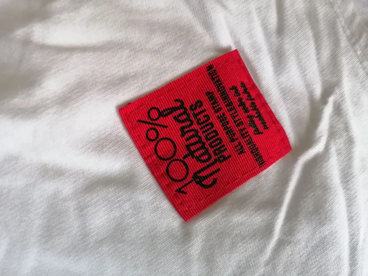 DIOR White T-Shirt with Red Label Detail