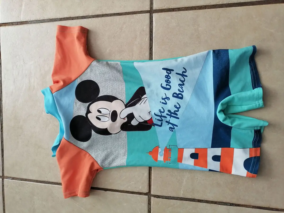 Kids Short-Sleeve Zip Swimsuit