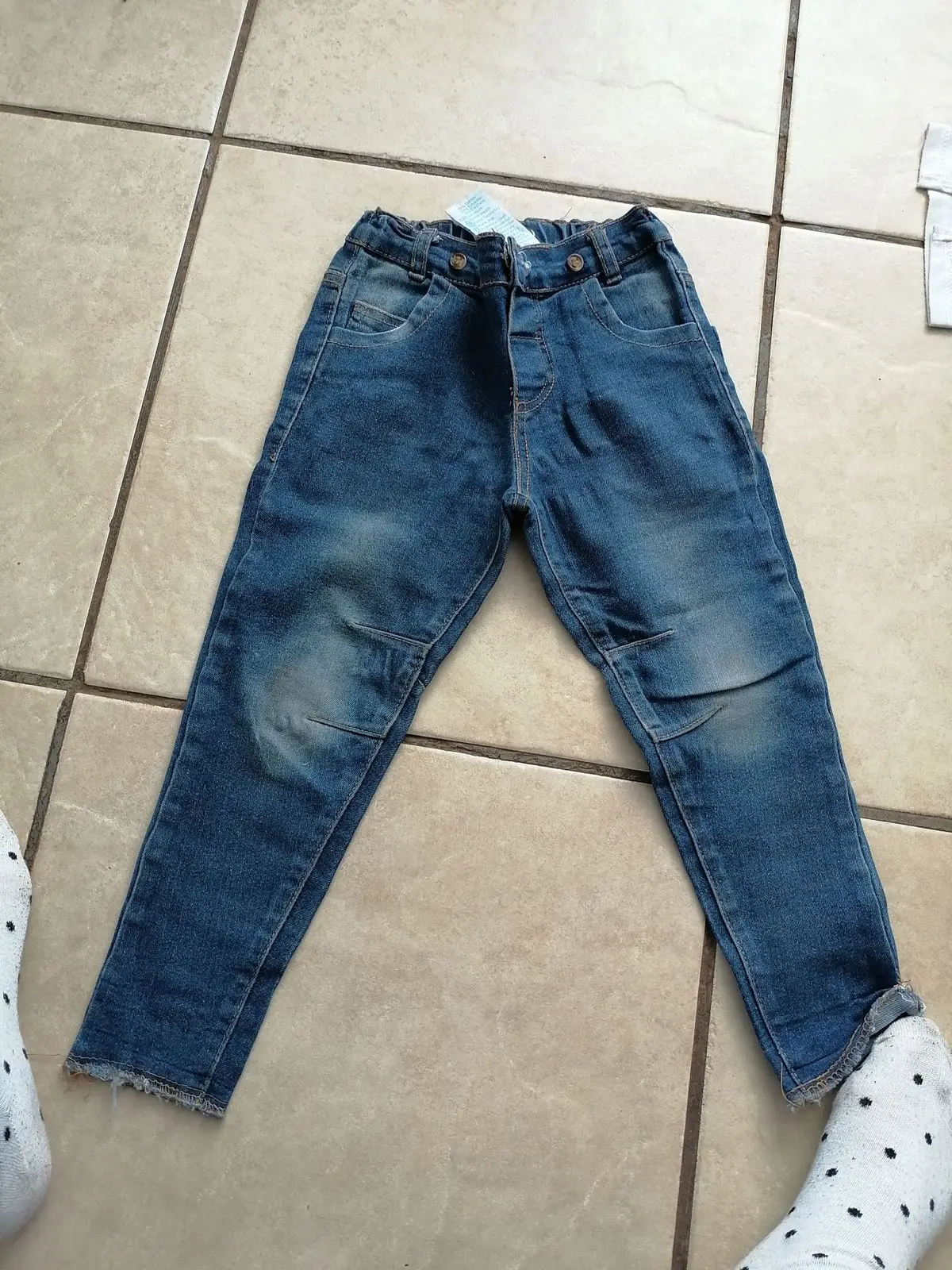Blue Denim Jeans with Elastic Waistband