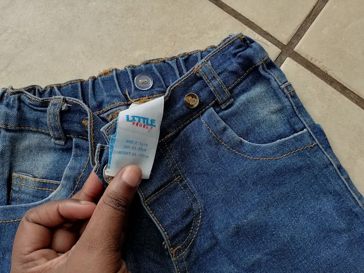 Blue Denim Jeans with Elastic Waistband