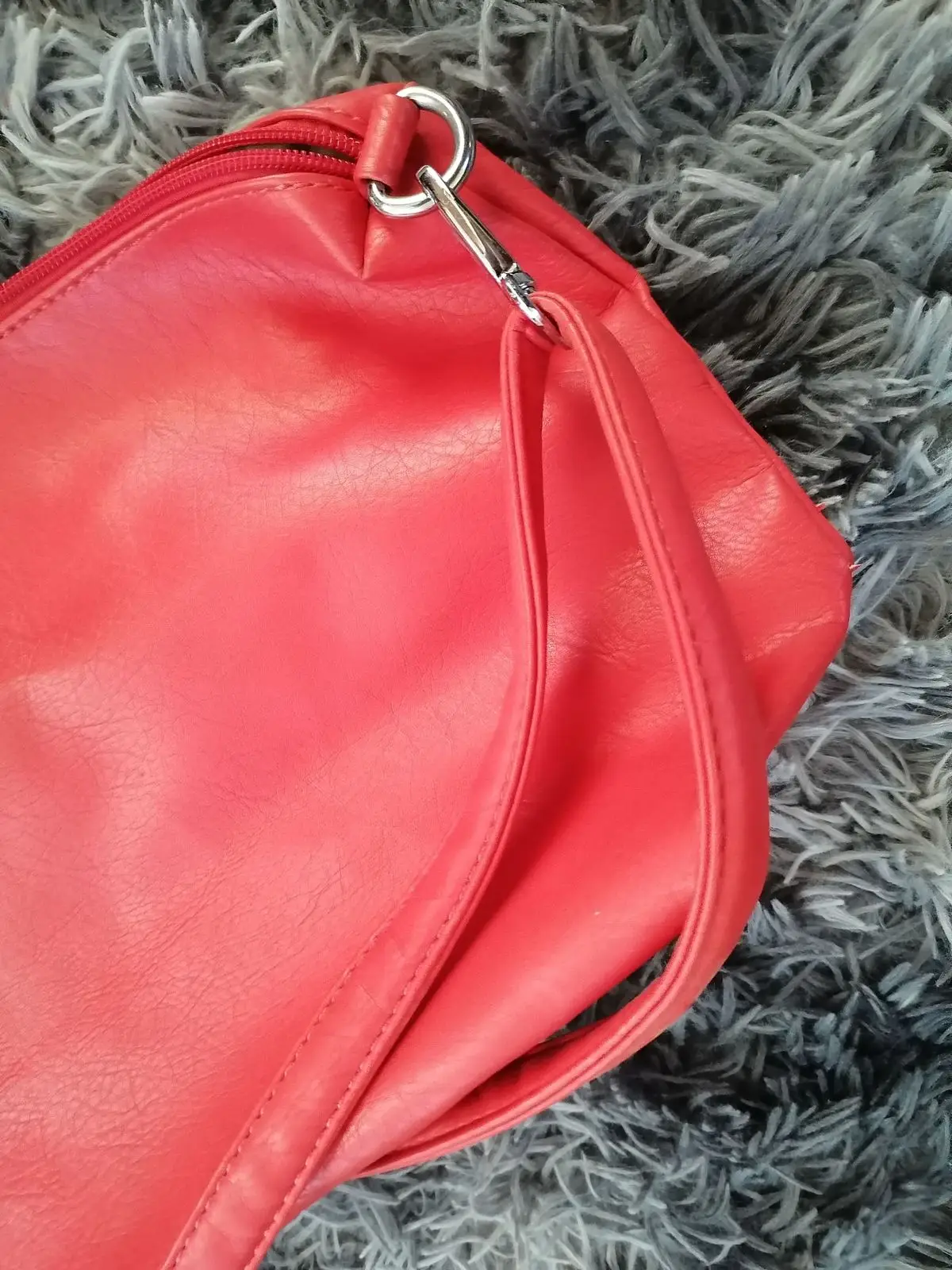 Red Faux Leather Handbag
