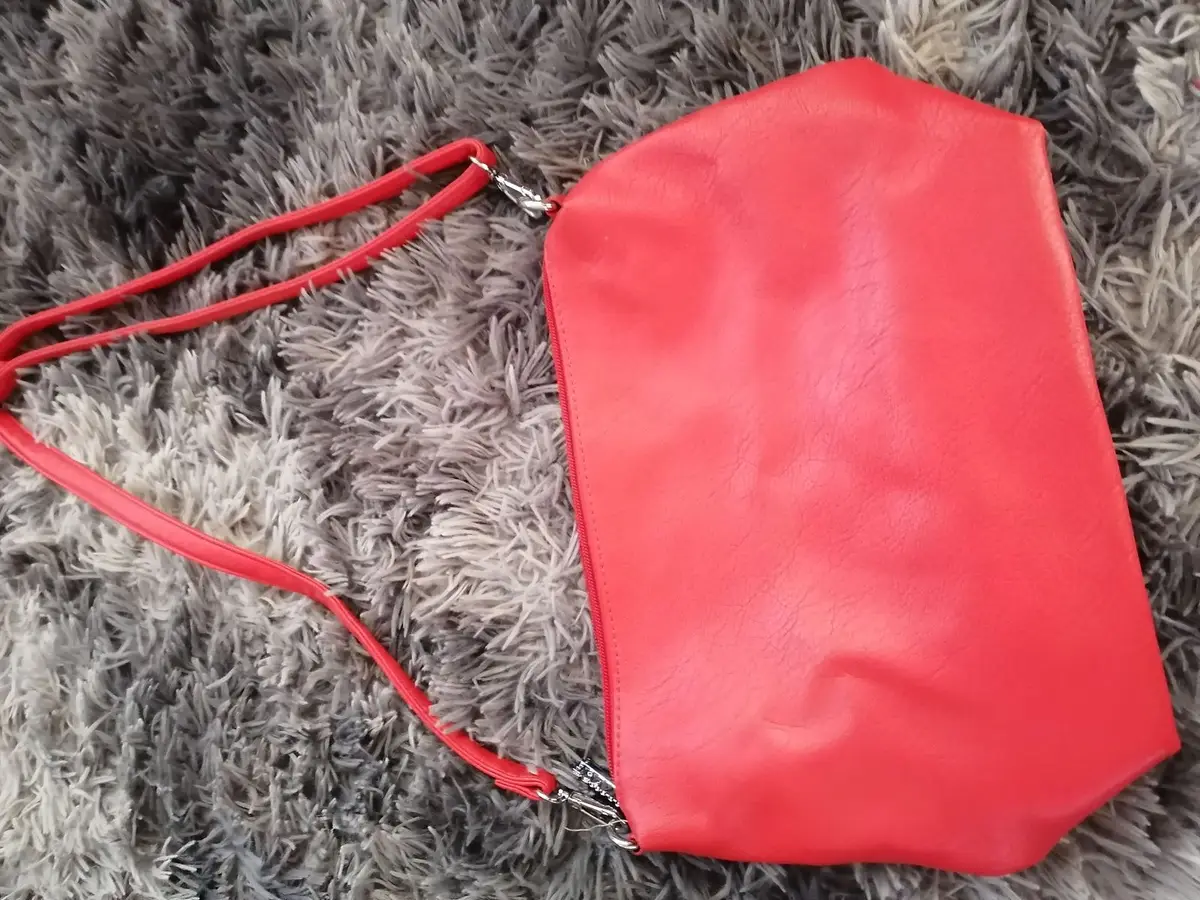 Red Faux Leather Handbag