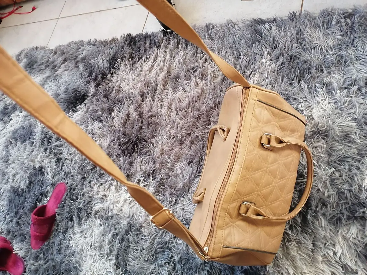 Mr Price Tan Geometric Stitched Handbag