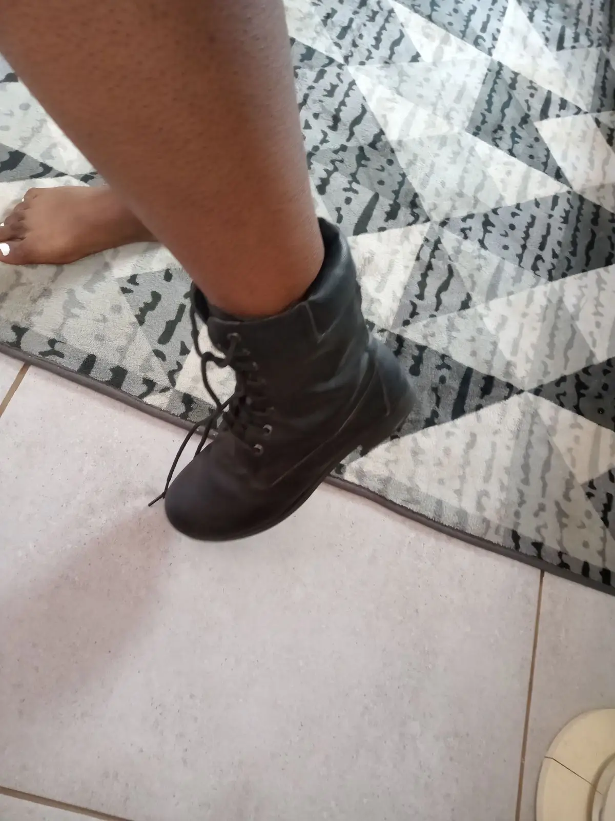 Black Lace-Up Combat Boots