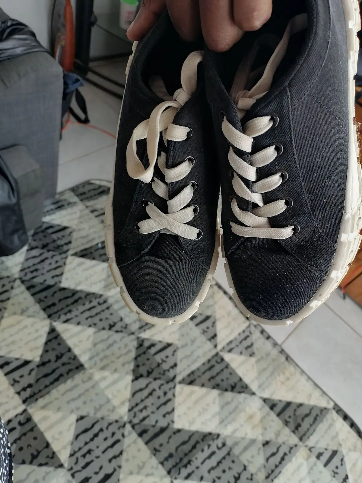 Mr Price Black Canvas Platform Sneakers