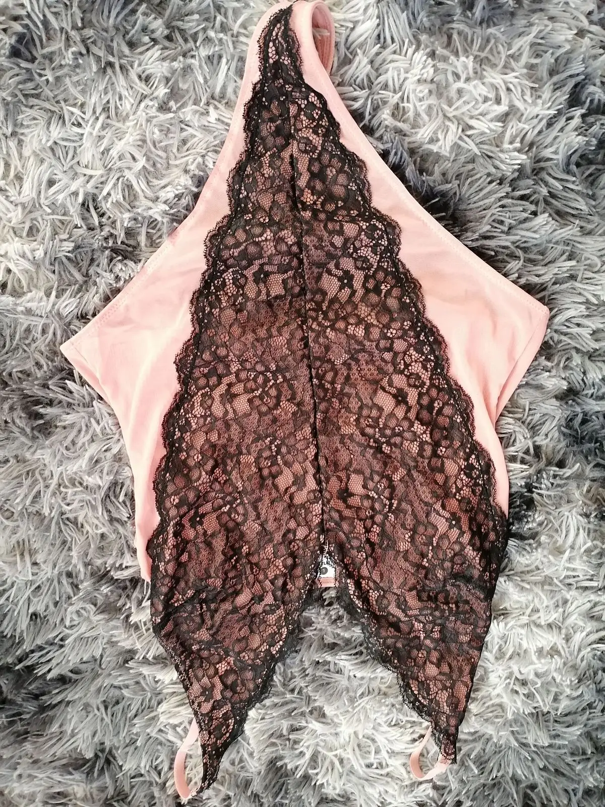 Mr Price Pink and Black Lace Bodysuit