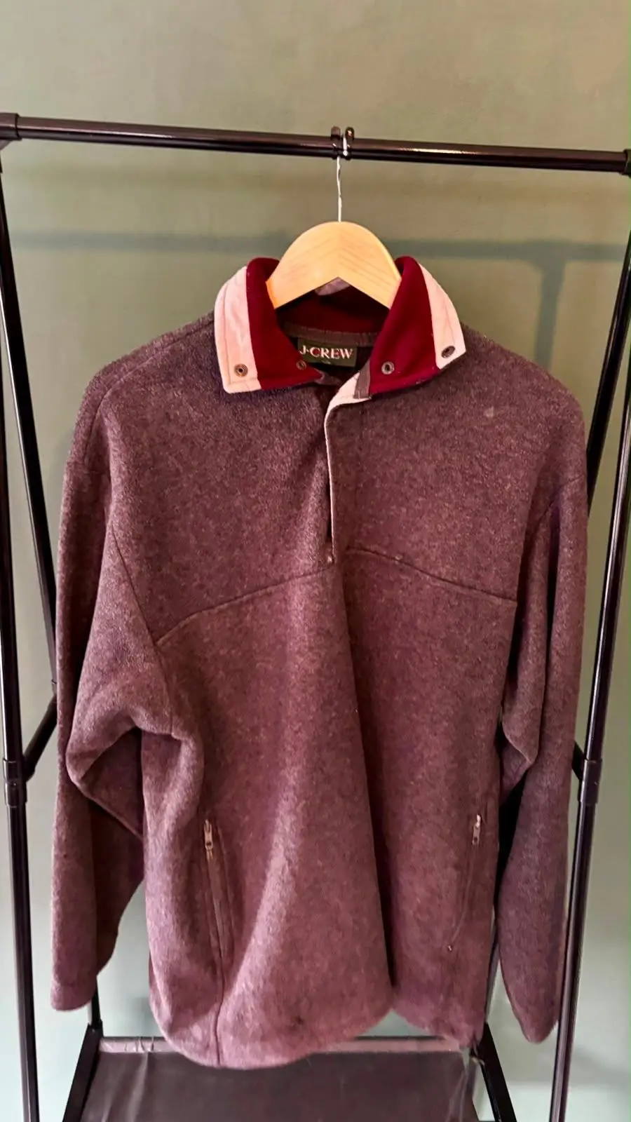 J.Crew Quarter-Zip Fleece Sweatshirt Maroon