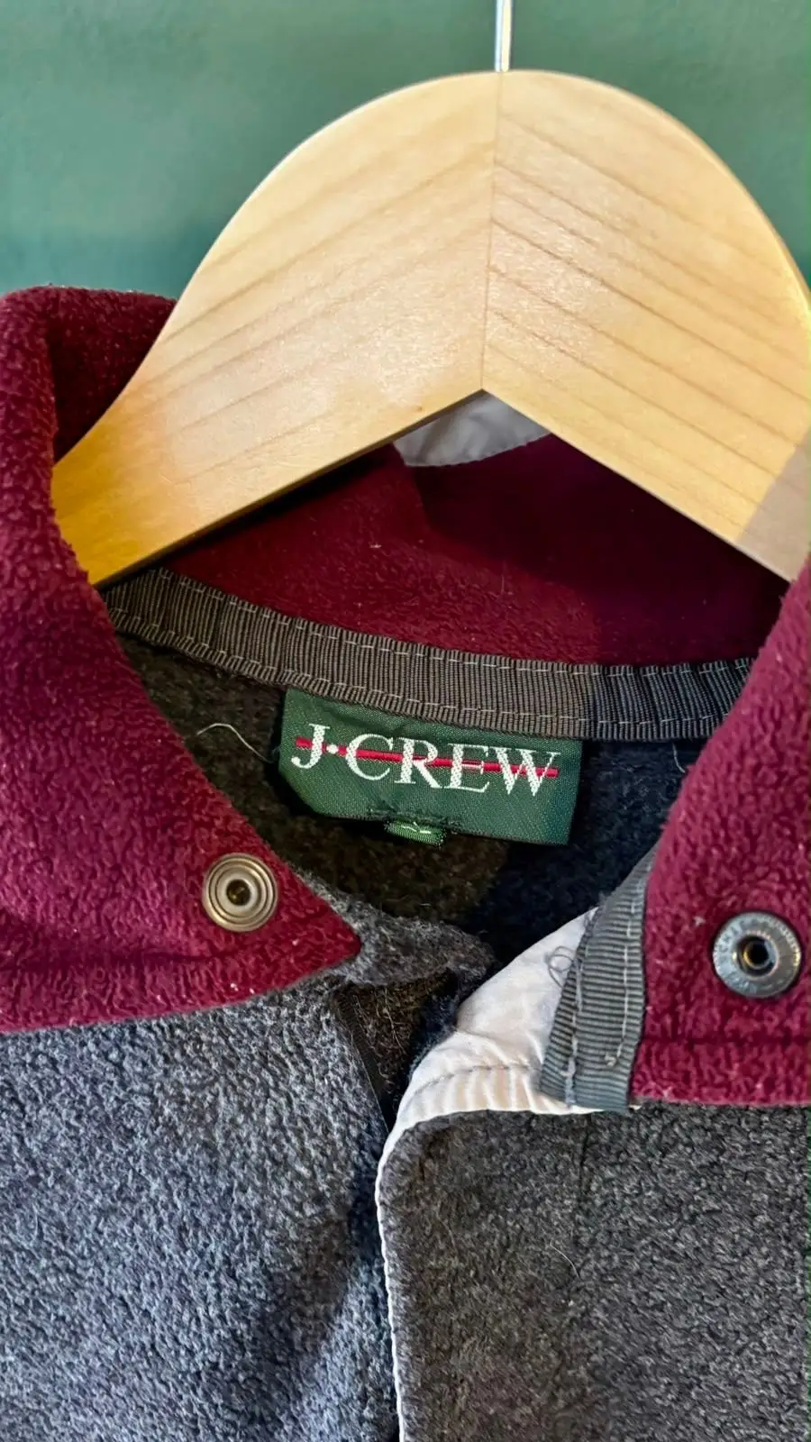 J.Crew Quarter-Zip Fleece Sweatshirt Maroon
