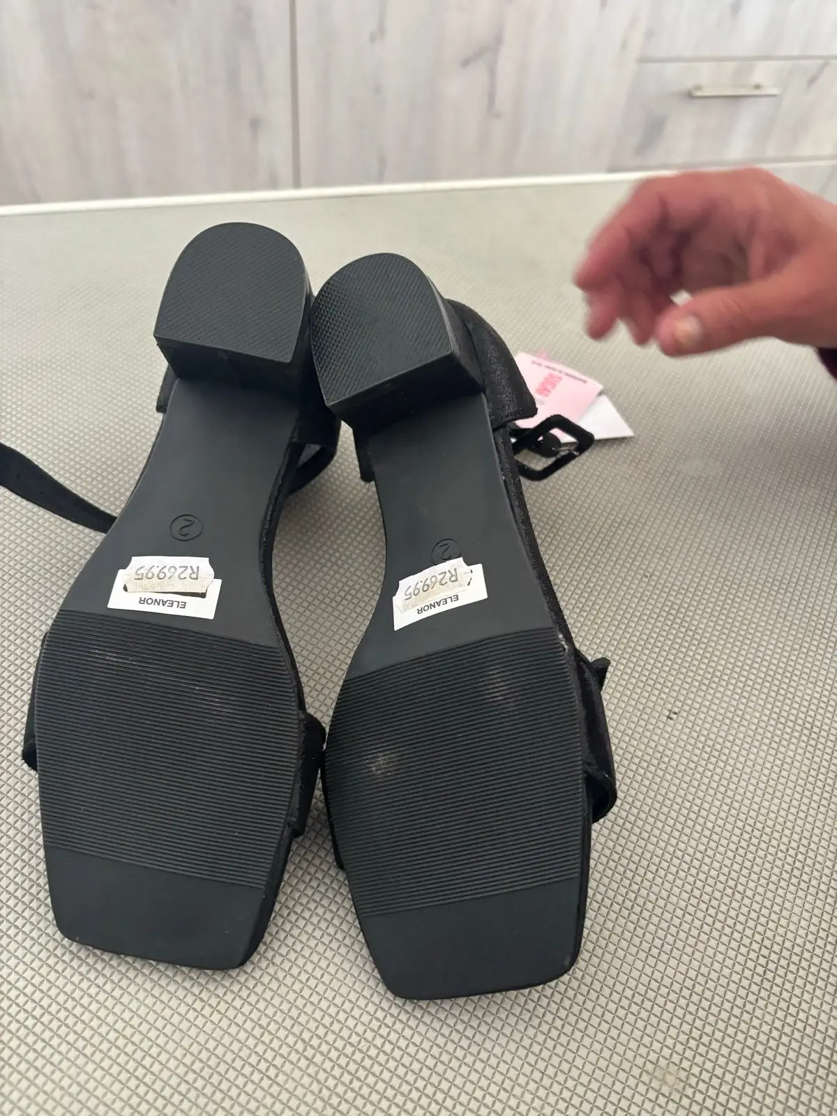 Sugar & Spice Black Heeled Sandals Size 2