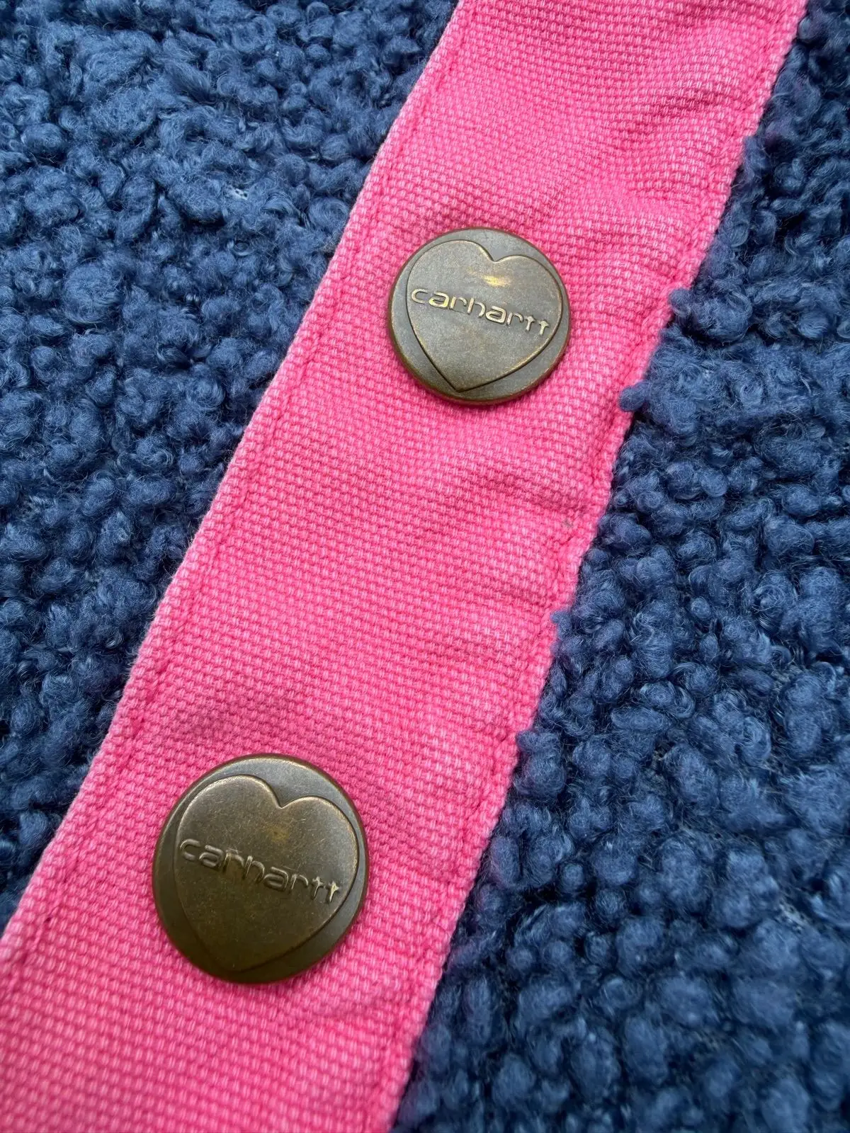 Carhartt Fleece Pullover Hoodie Navy Pink