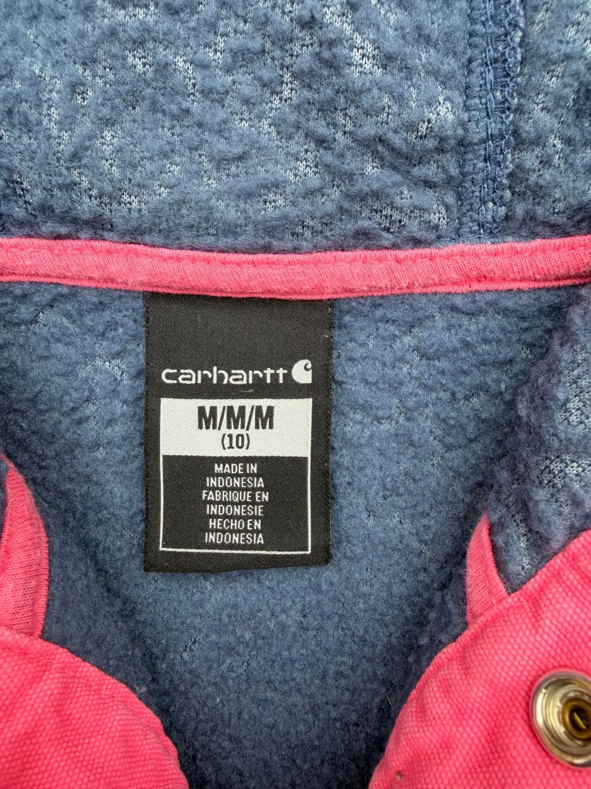 Carhartt Fleece Pullover Hoodie Navy Pink