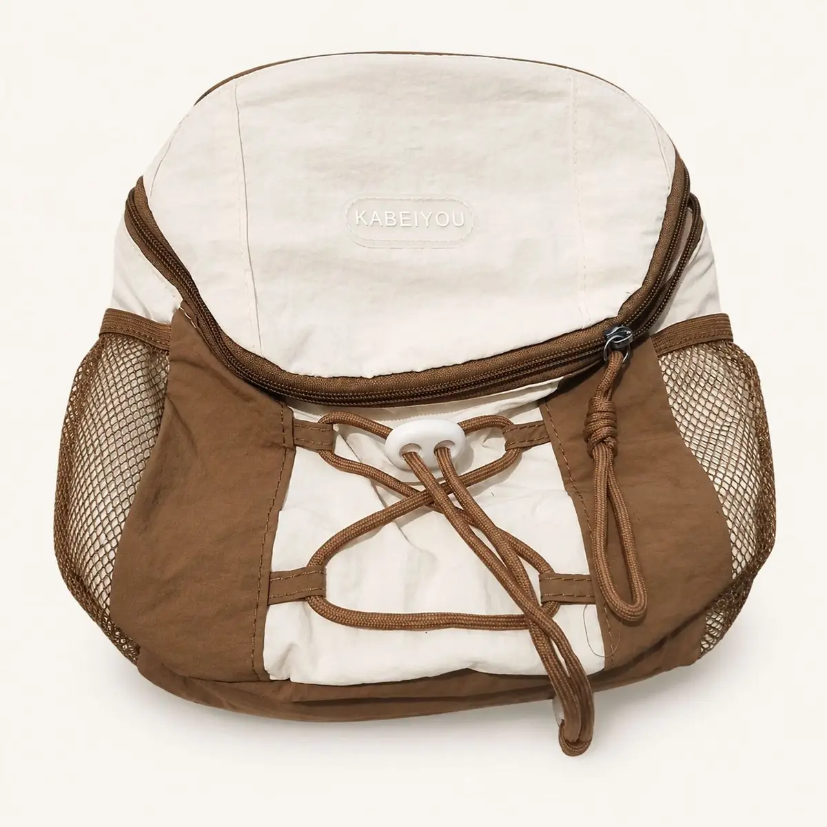 Kabeiyou Brown and Off-White Backpack