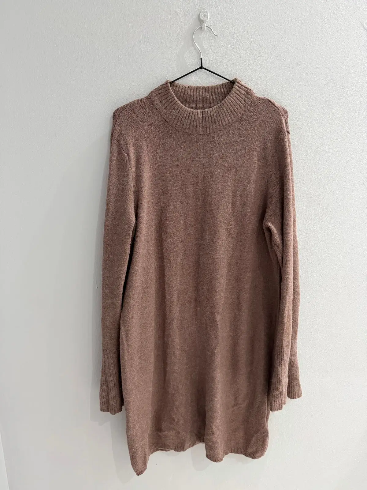 Amisu Knitwear Brown Mock Neck Sweater