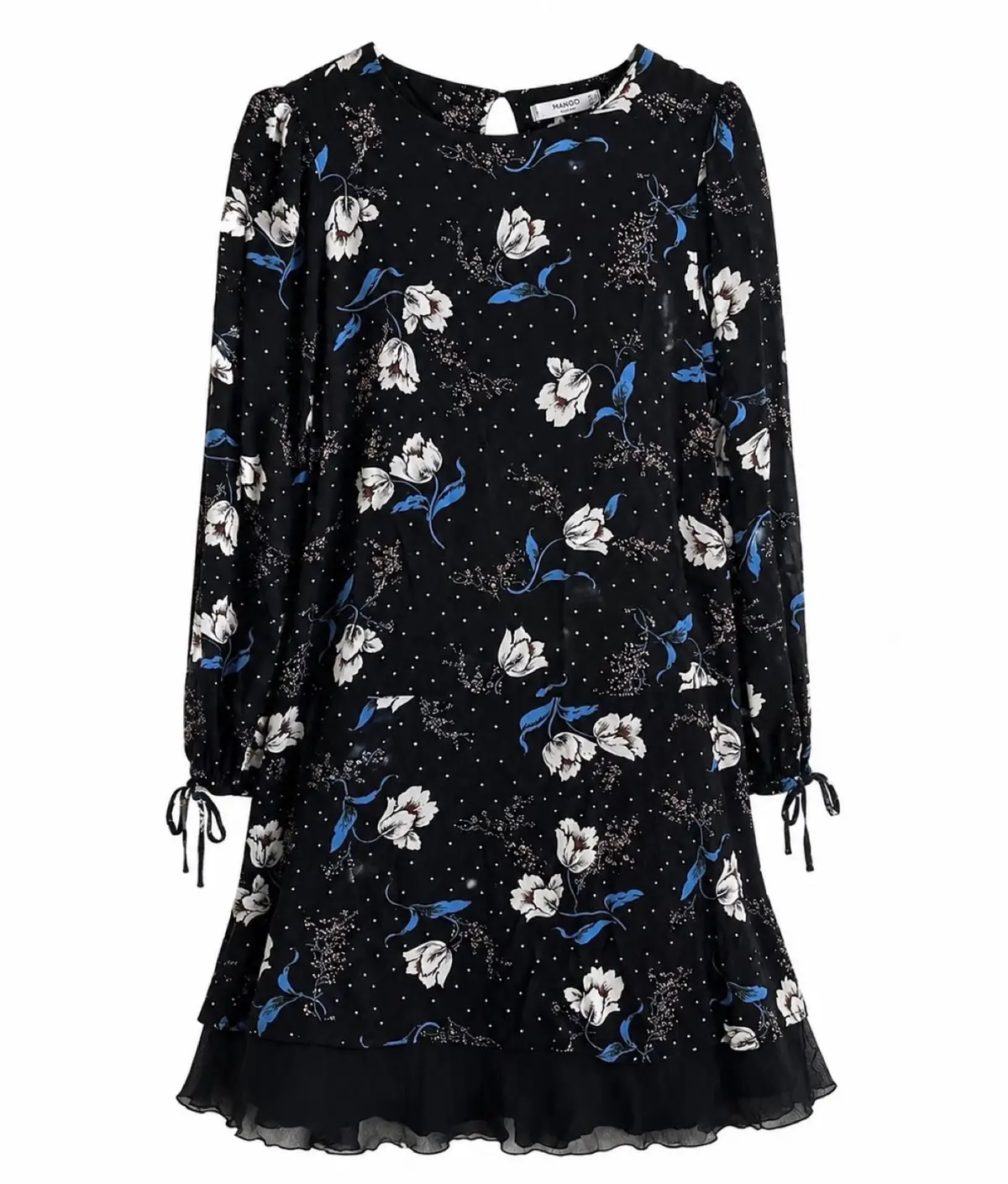 Mango Black Floral Dress