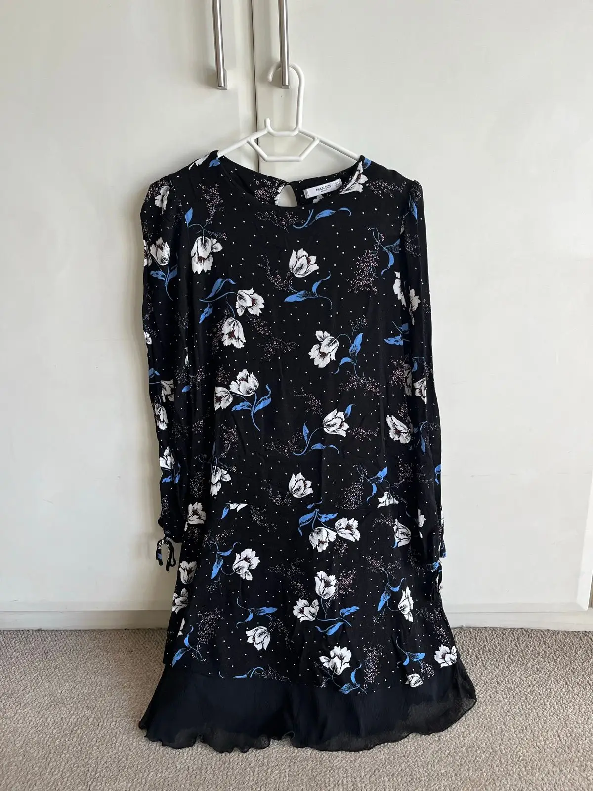 Mango Black Floral Dress