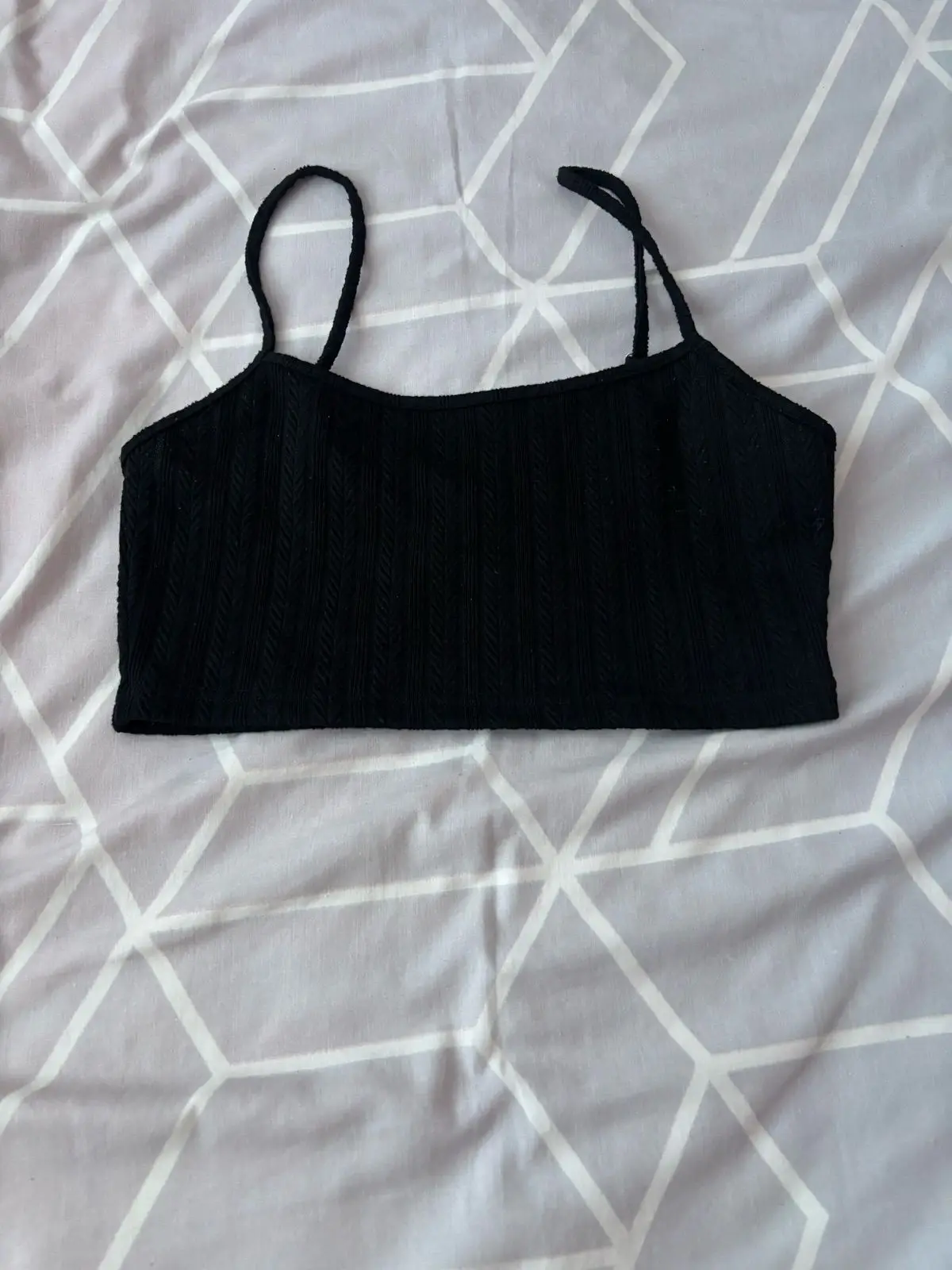 Shein Black Ribbed Cami Top