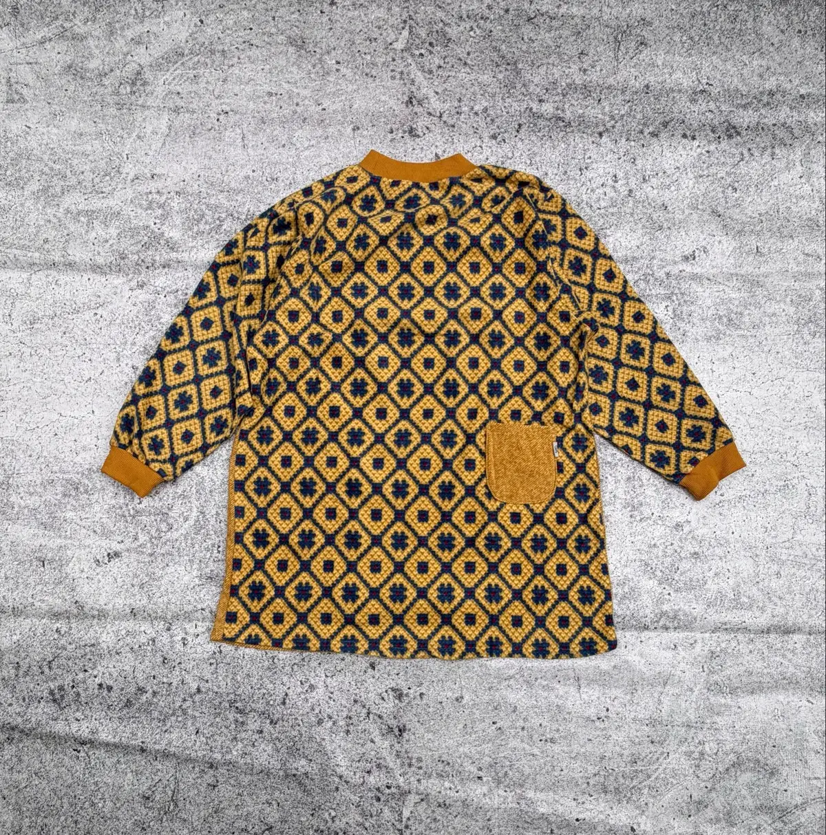 Mustard Yellow Smock Top with Cat Graphic