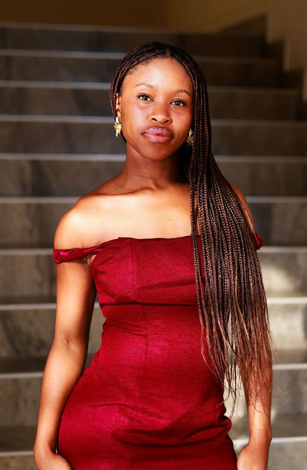 Red Off-Shoulder Dress