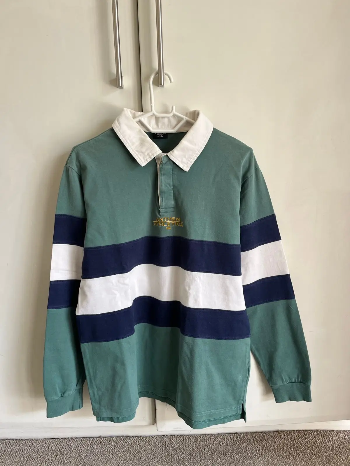 Cotton On Anthem Athletica Rugby Shirt Green Striped