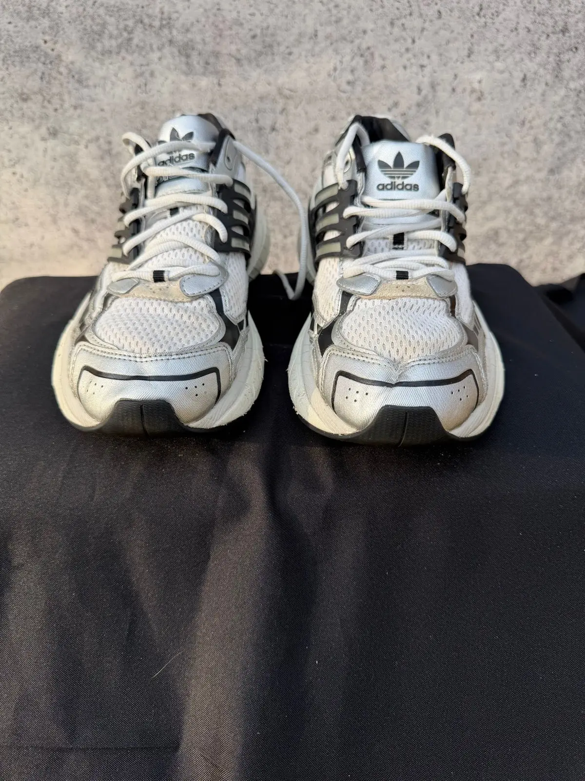 Adidas Silver Mesh Chunky Running Sneakers