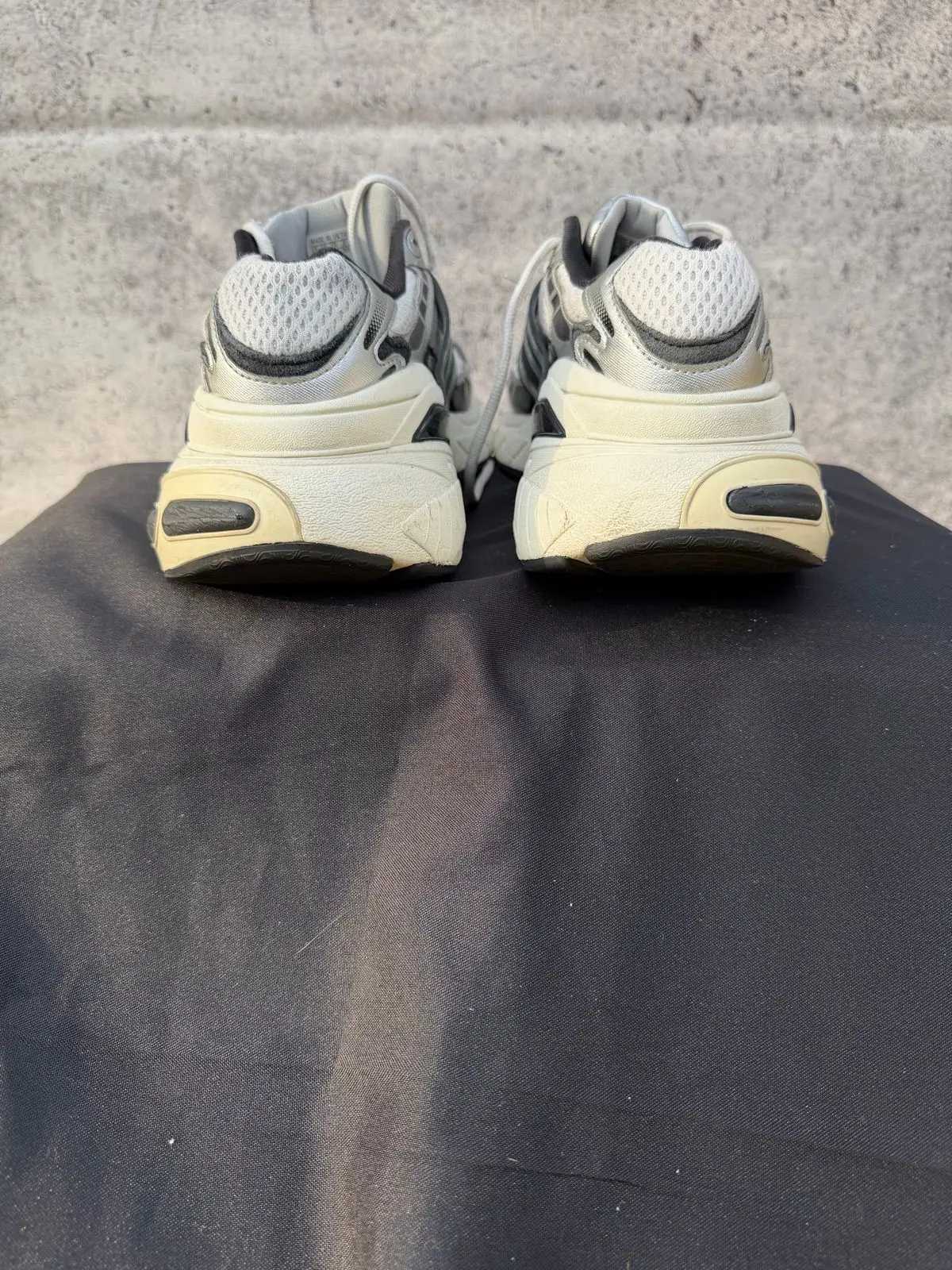 Adidas Silver Mesh Chunky Running Sneakers