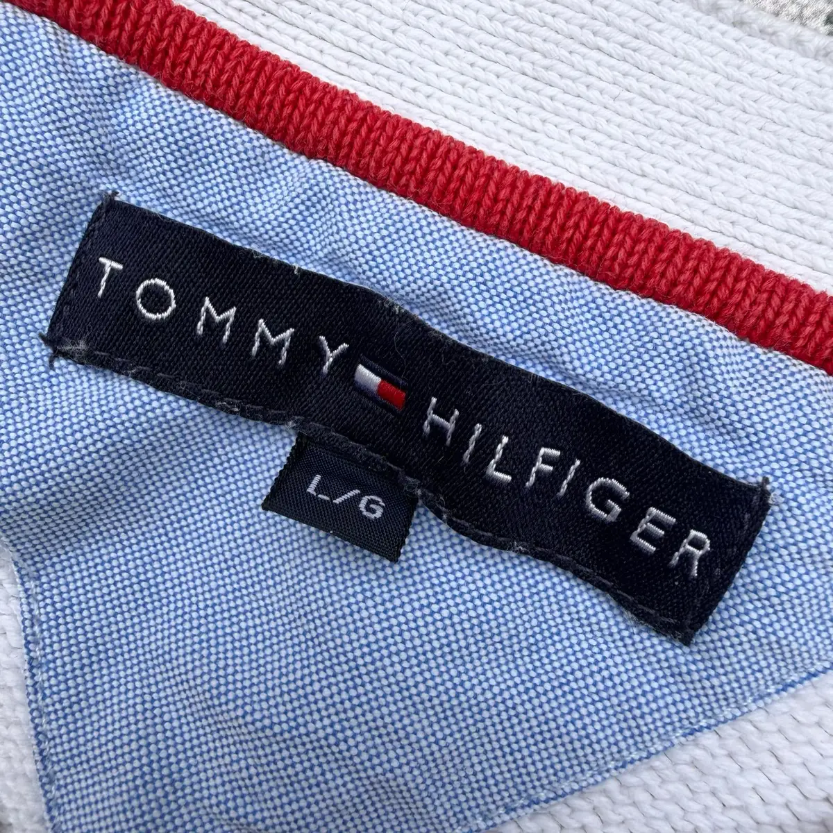 Tommy Hilfiger White V-Neck Knit Sweater
