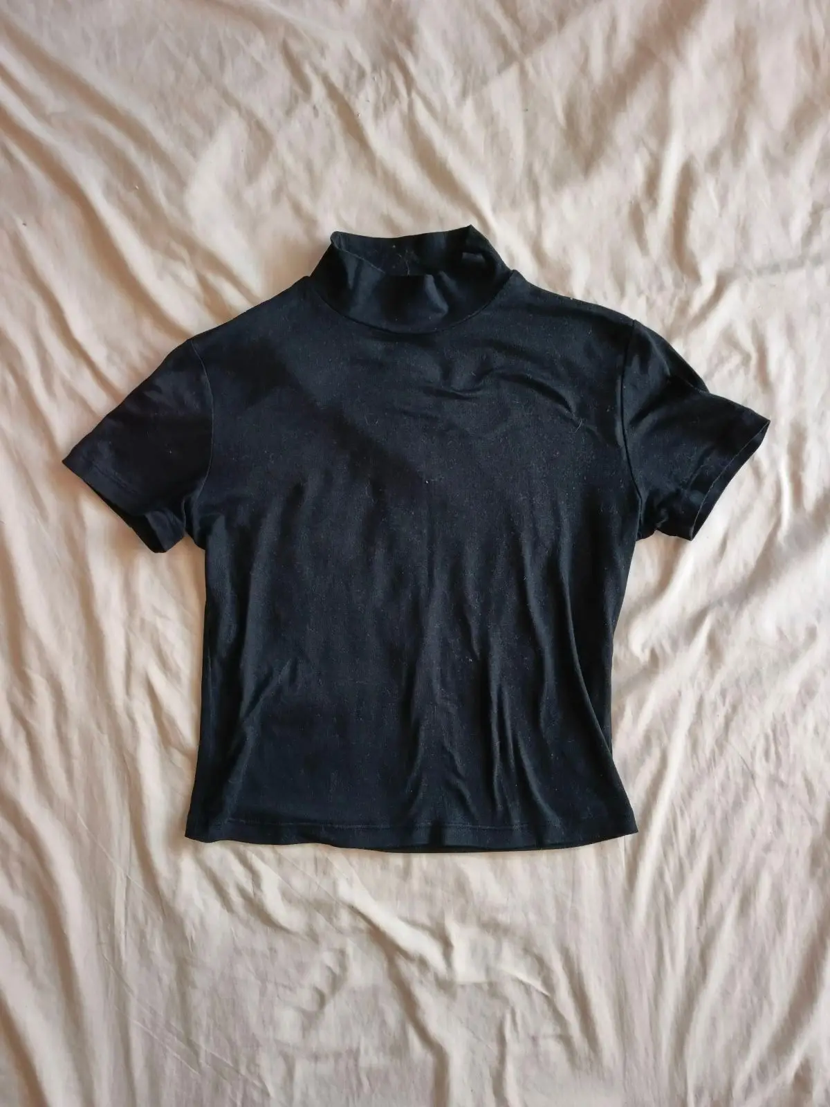 Foschini Black Short-Sleeve Turtleneck Top Size M