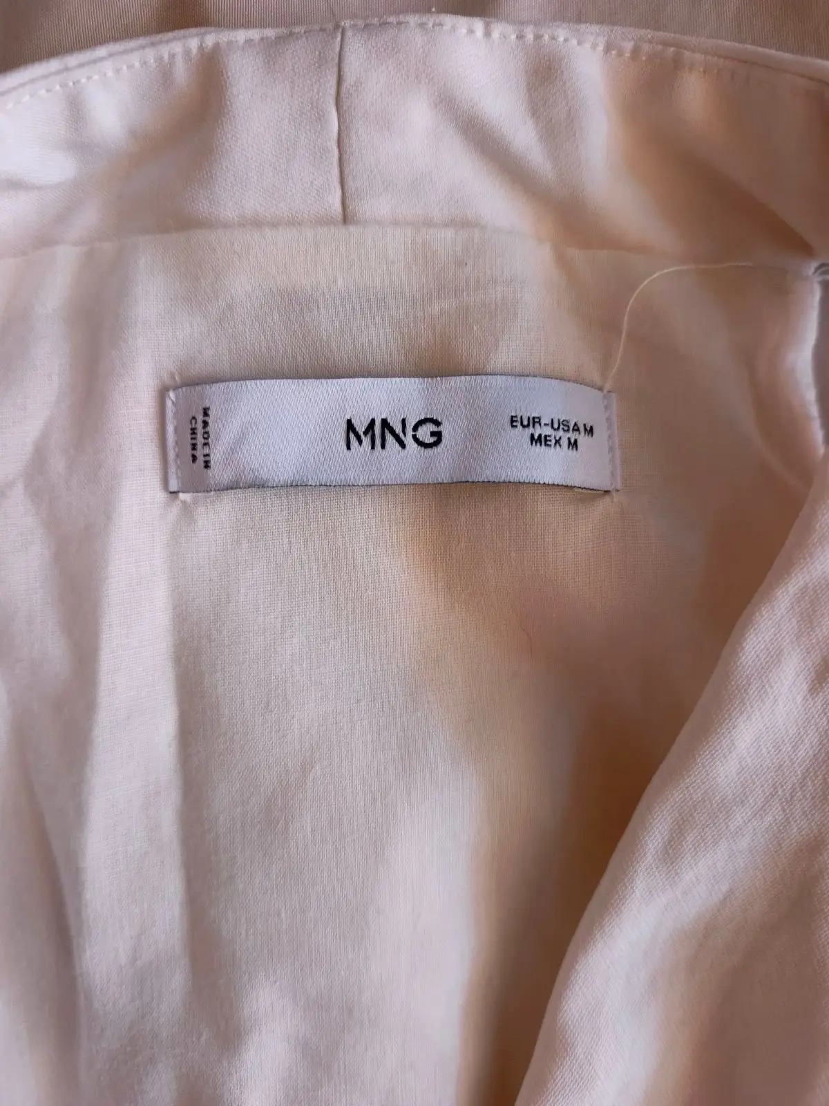 Mango Cream Linen Wrap Dress Size M