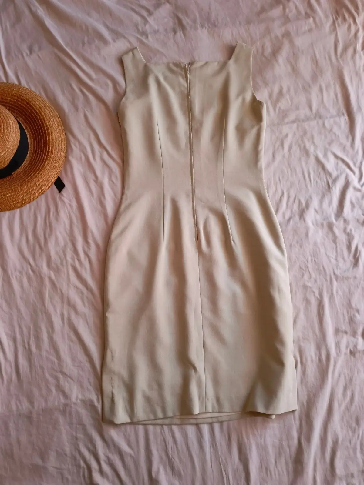 Cream Sleeveless Shift Dress Size S