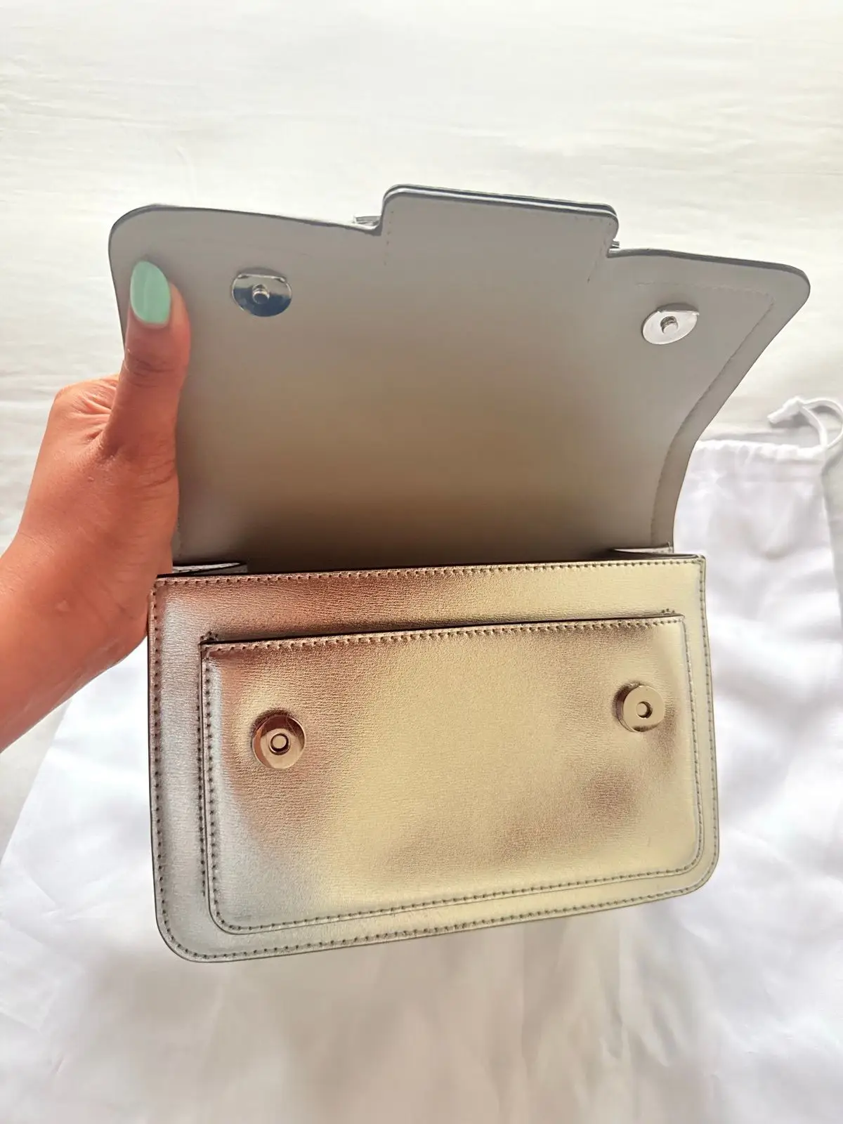 Michael Kors Silver Metallic Crossbody Bag M