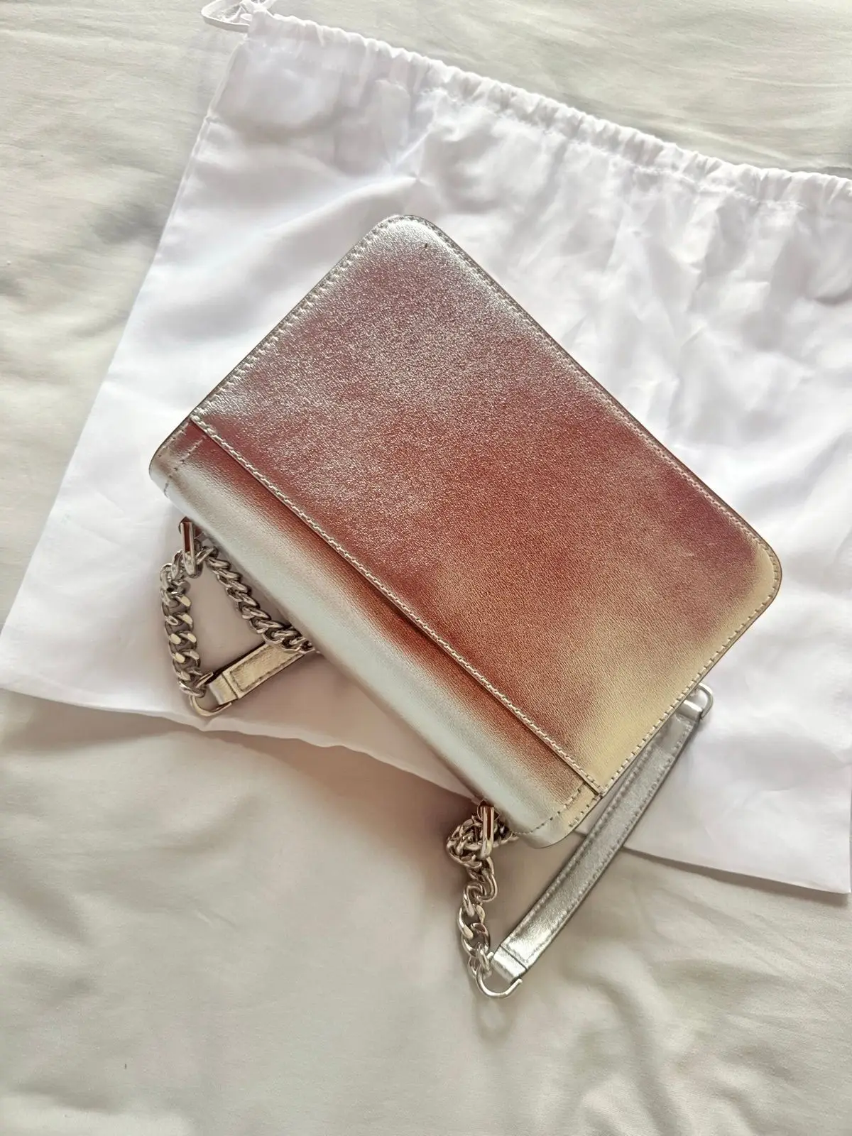 Michael Kors Silver Metallic Crossbody Bag M