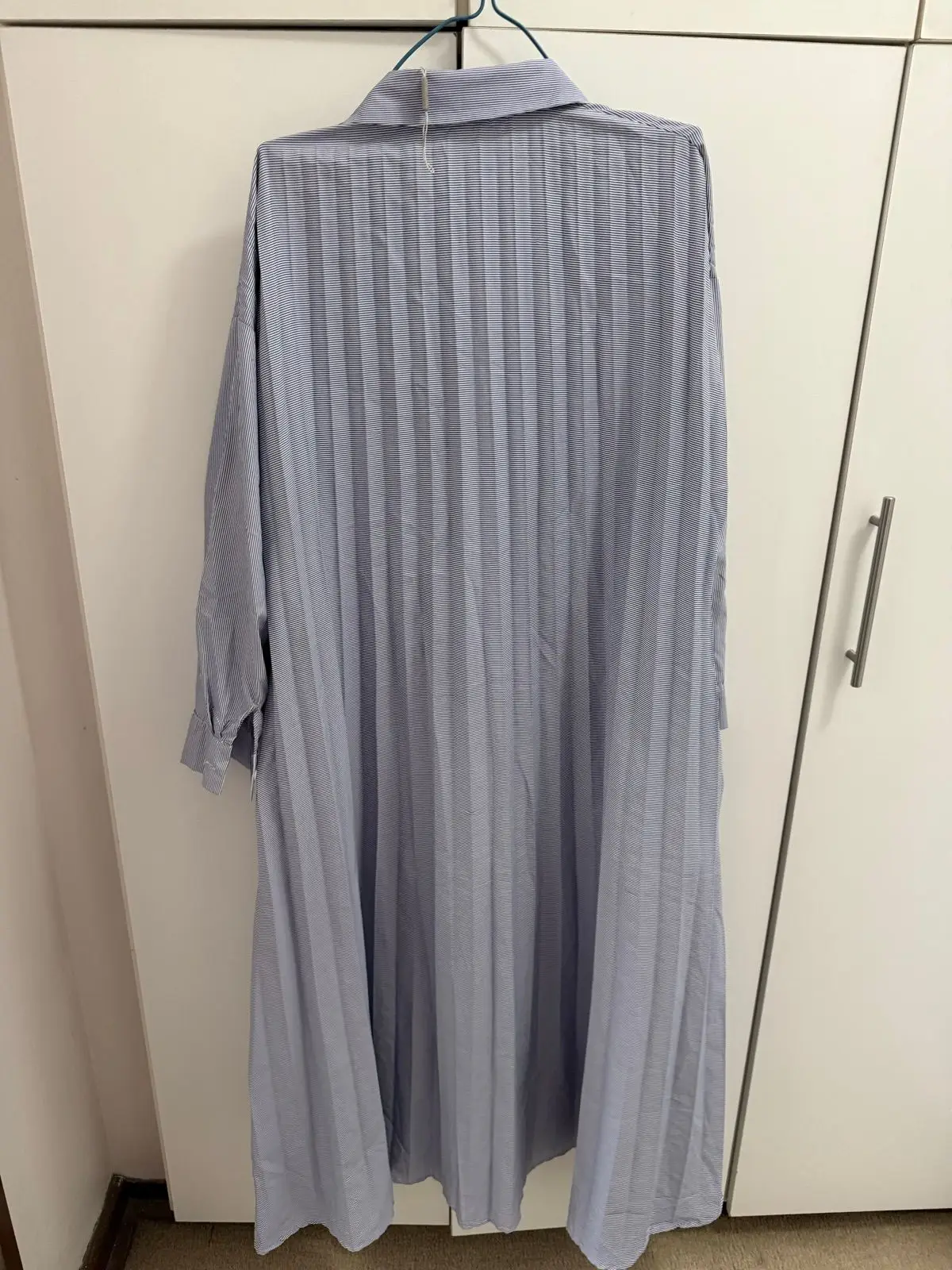 Blue and White Striped Button-Up Shirt Dress 2XL