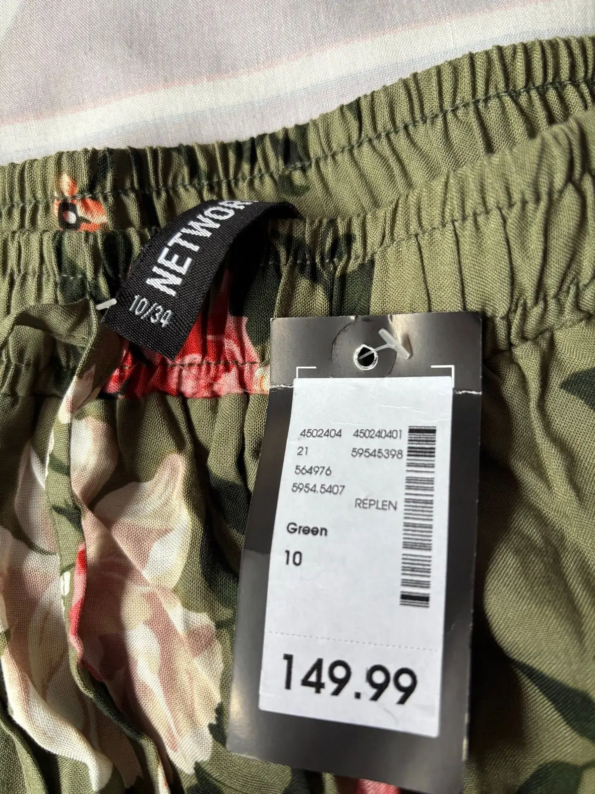 Olive Floral Midi Skirt Size 10