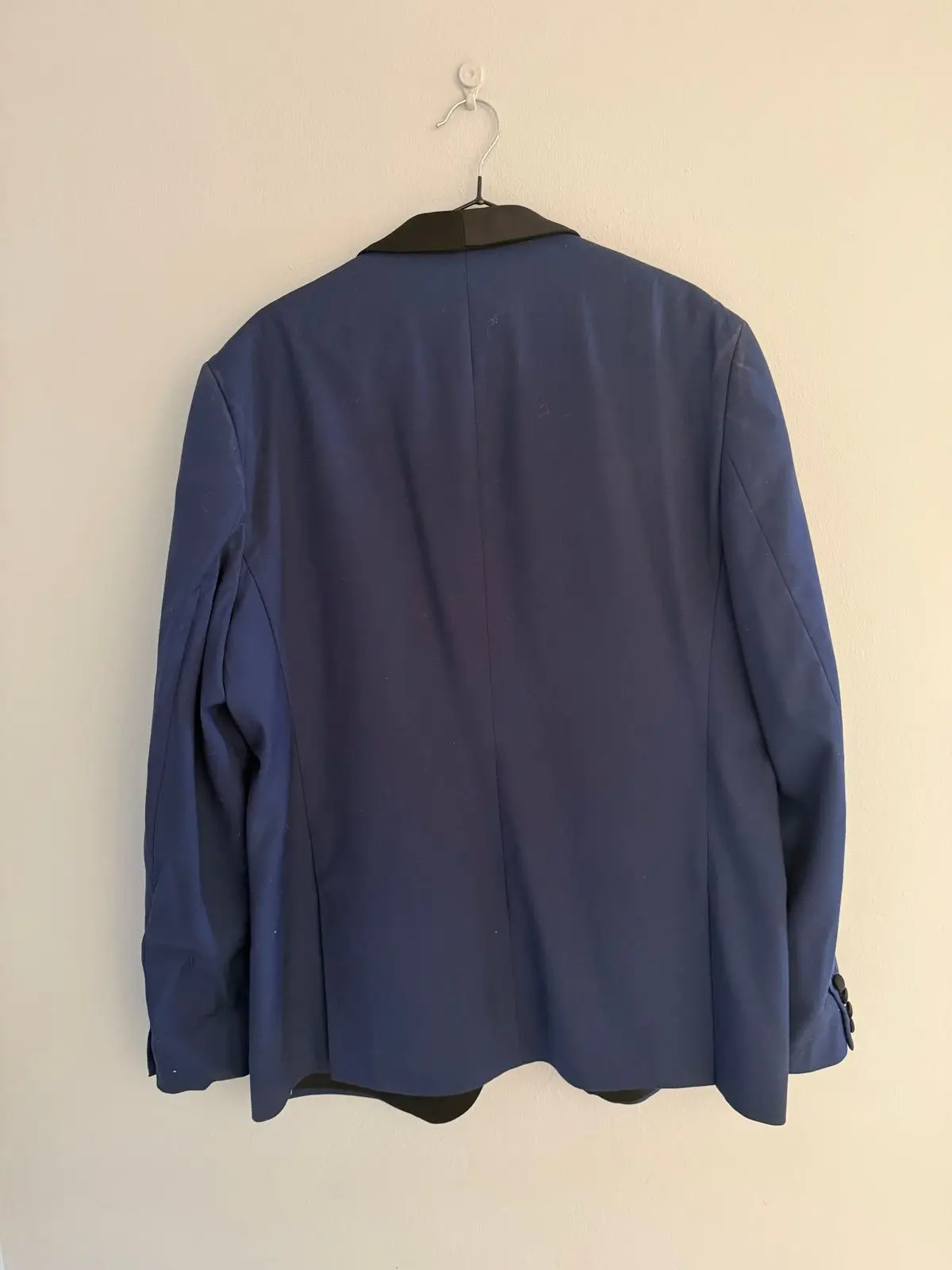 Navy Blue Blazer with Brown Lapels