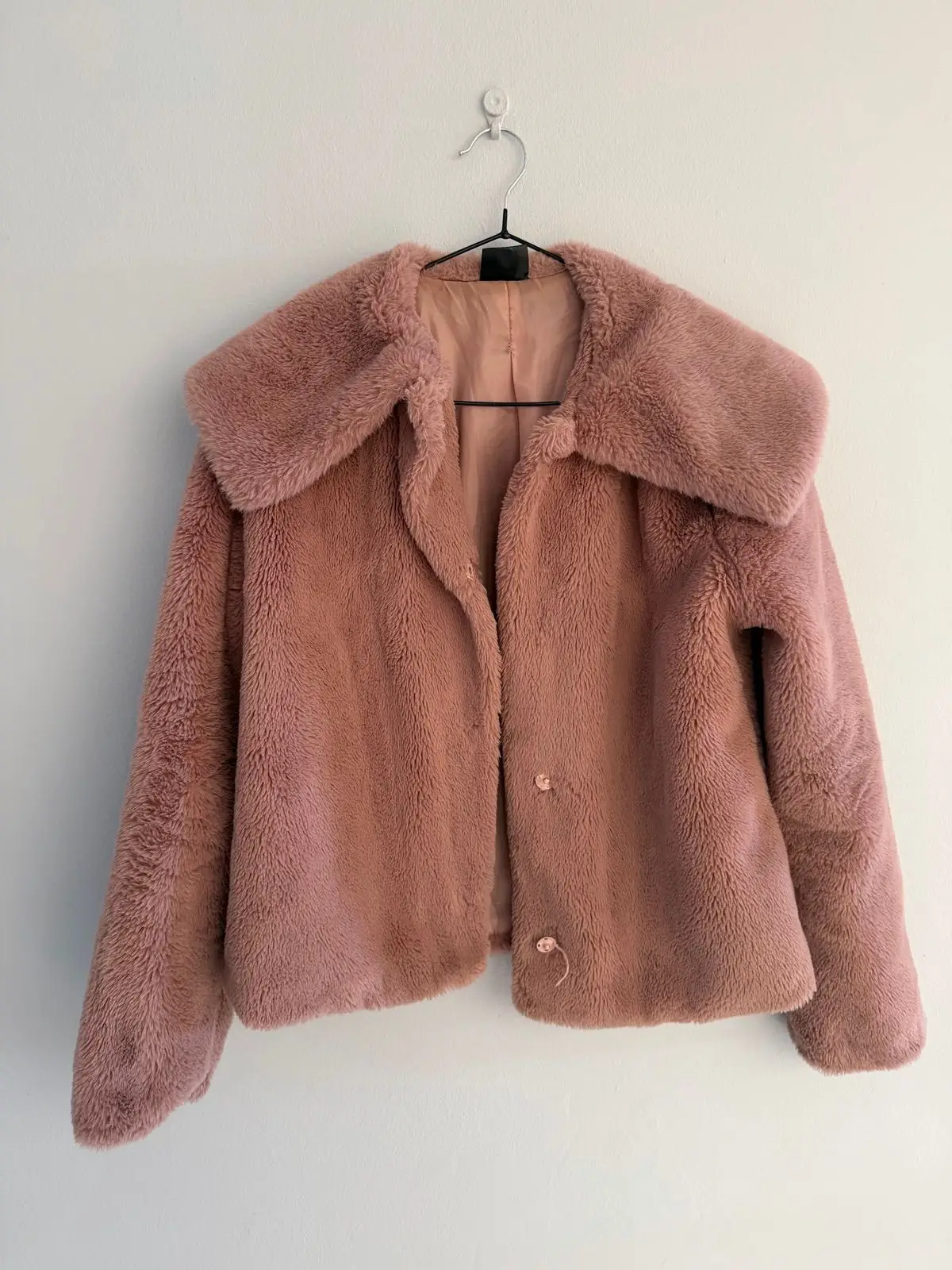 Mauve Fuzzy Short Jacket XS