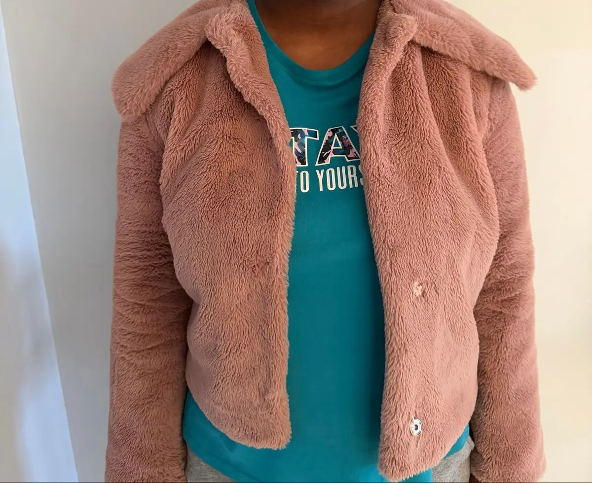 Mauve Fuzzy Short Jacket XS