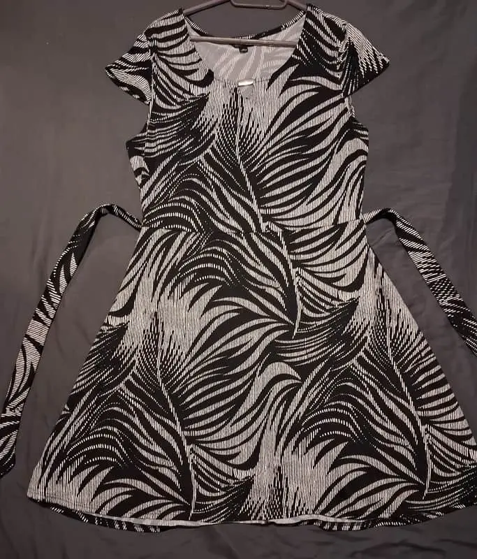 Black and White Patterned Dress