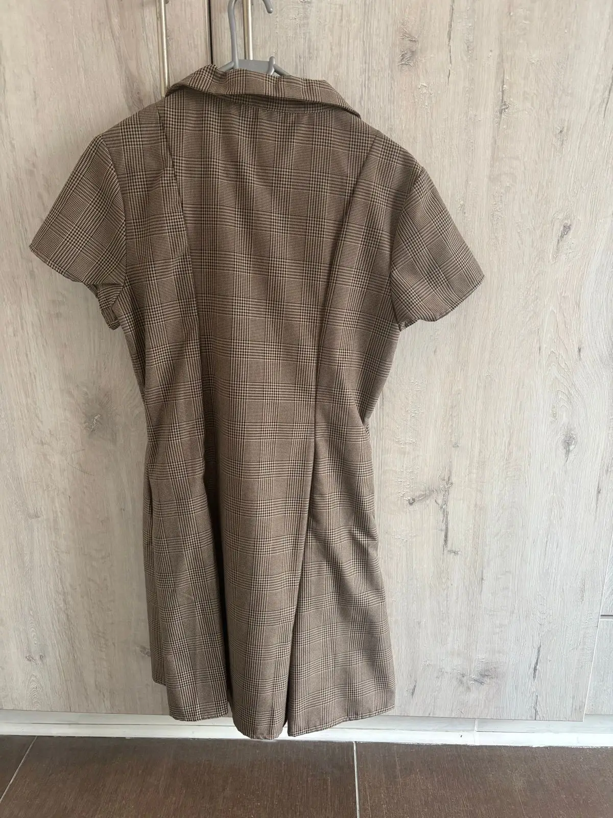 Jet Brown Plaid Collared Dress Size 12