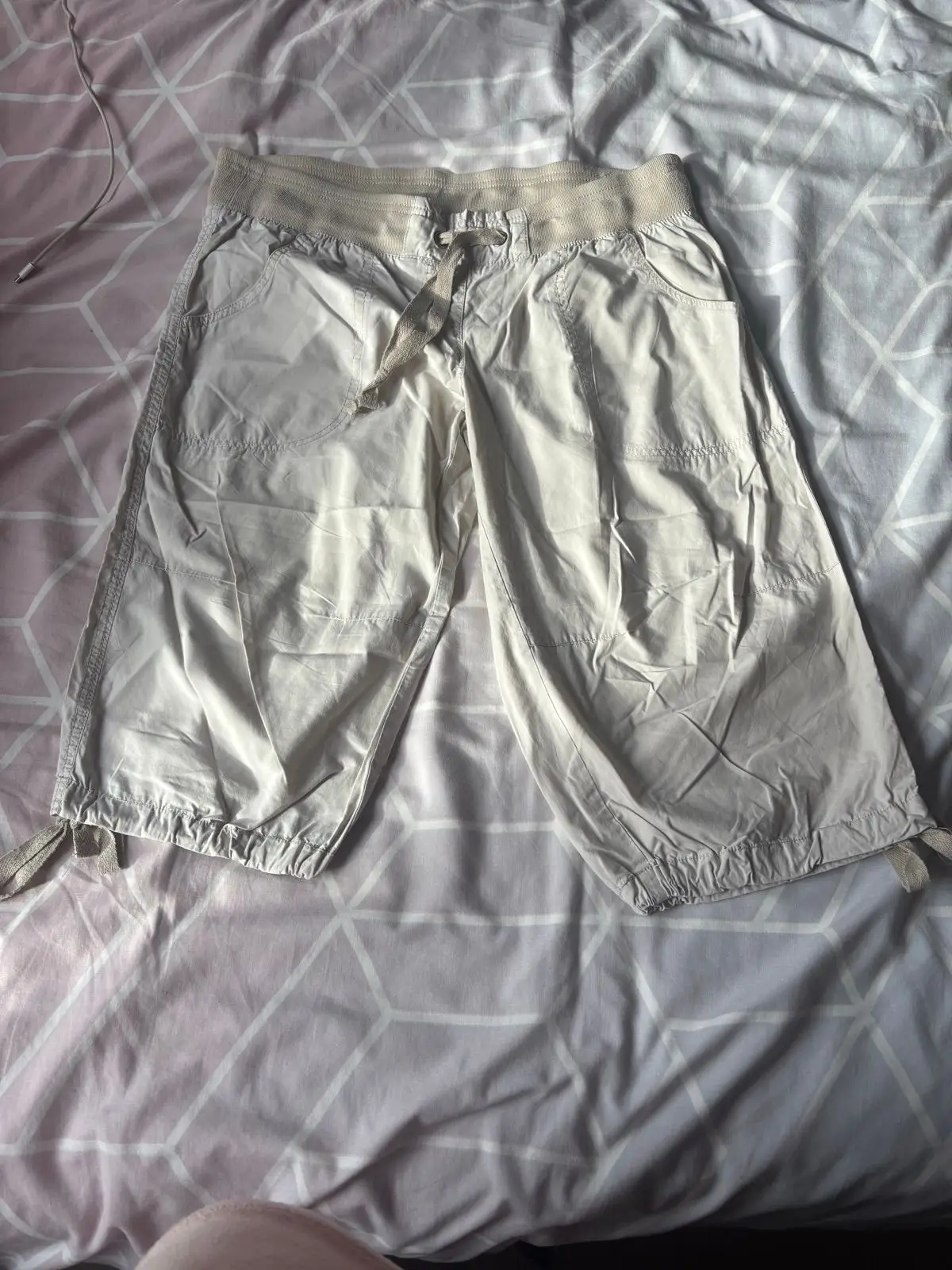 Cream Cargo Shorts Size 12