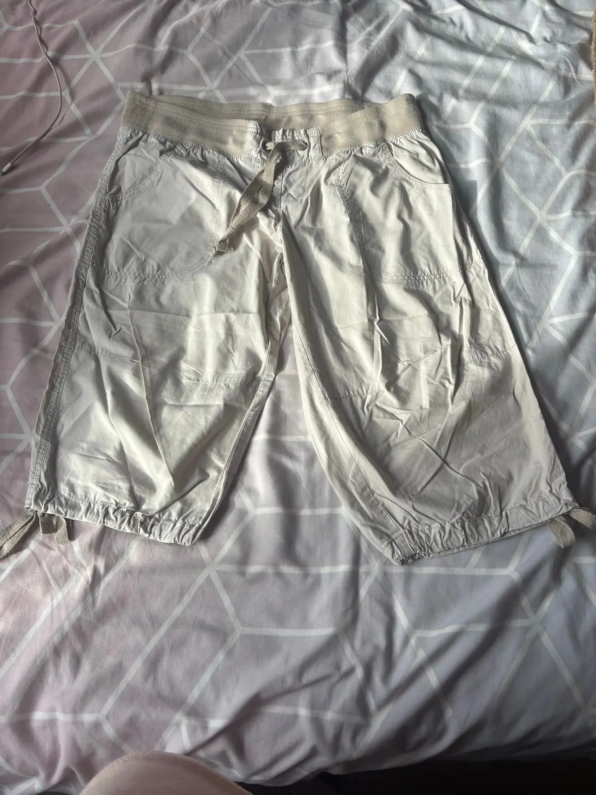Cream Cargo Shorts Size 12