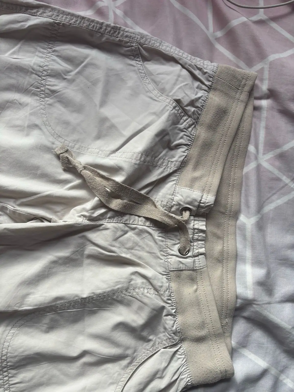 Cream Cargo Shorts Size 12