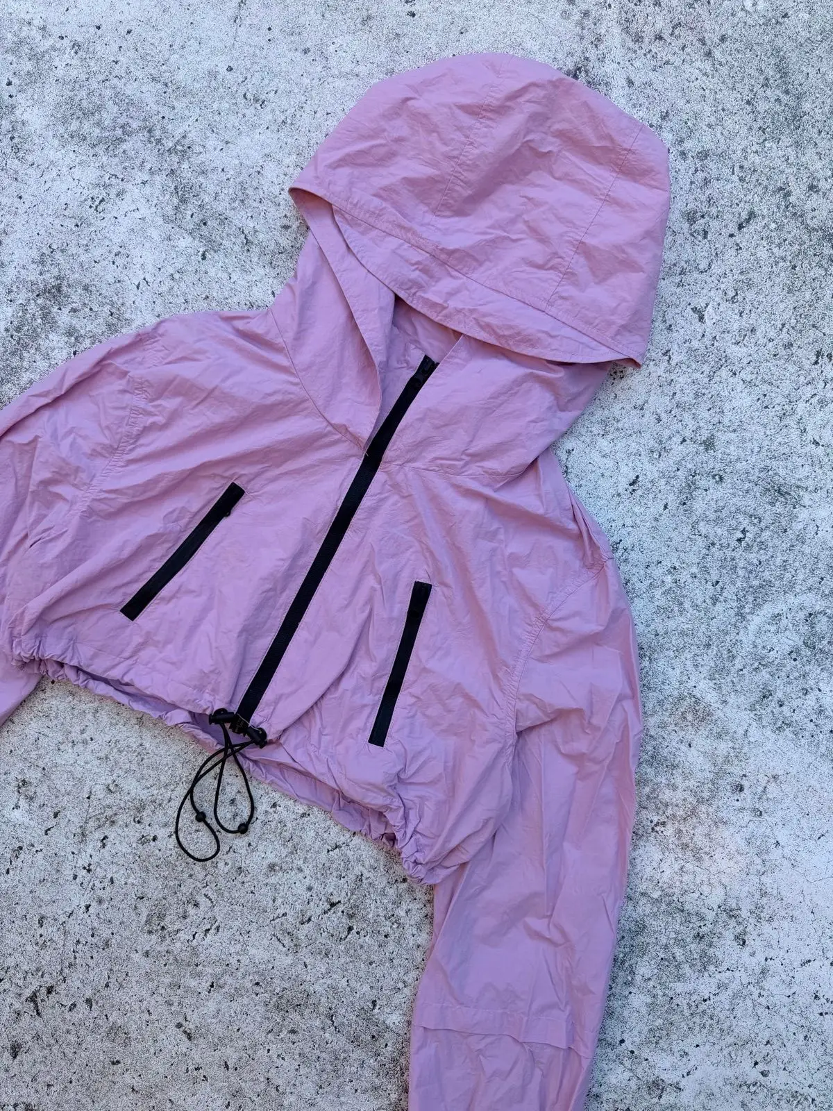 Zara Pink Cropped Windbreaker Jacket