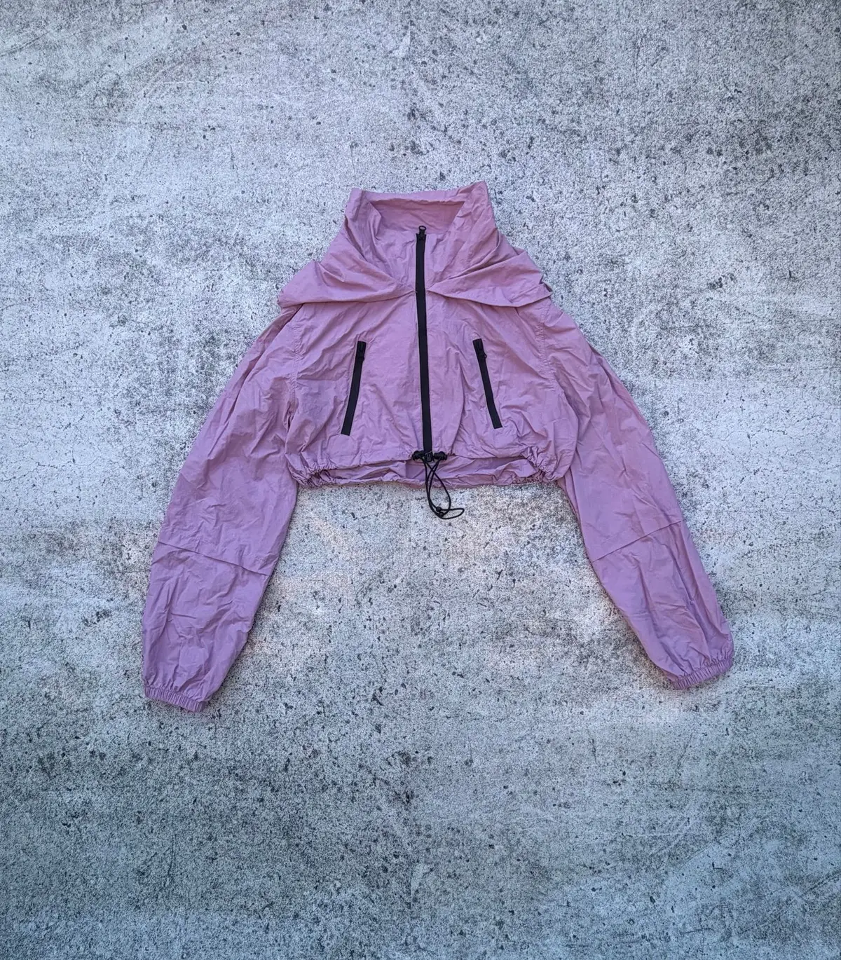 Zara Pink Cropped Windbreaker Jacket