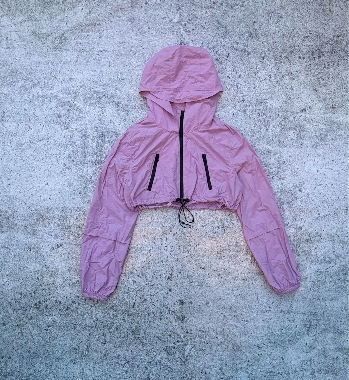 Zara Pink Cropped Windbreaker Jacket