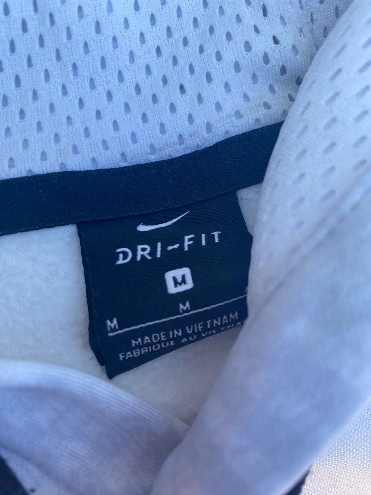 Nike Dri-Fit White Hoodie Size M