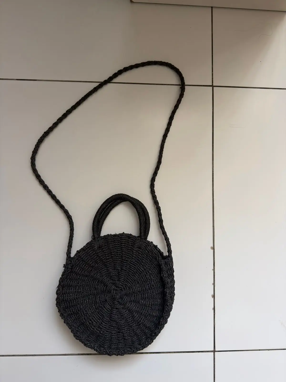 Cotton On Black Woven Crossbody Bag Size S
