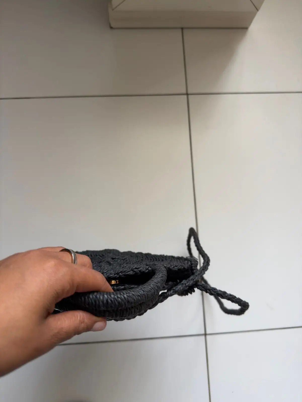 Cotton On Black Woven Crossbody Bag Size S